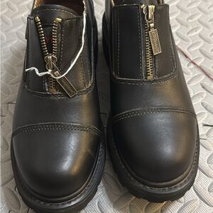 Black Ankle Boots with Zipper Detail